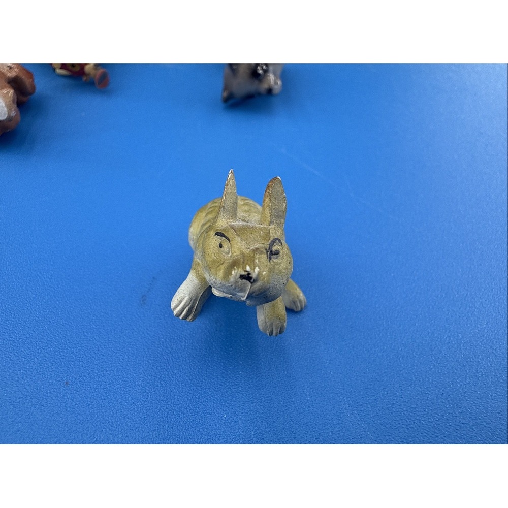 Lot of  7 Vtg  Mini Figures Trinkets Ceramic Porcelain Fox Raccoon Frog Rabbit - Picture 11 of 11